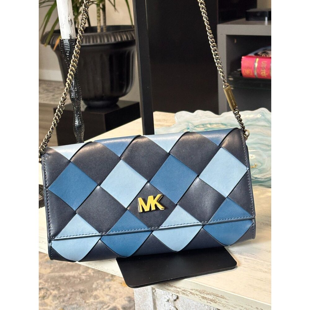 MICHAEL Michael Kors Admiral Mott Woven Leather East West Clutch/Crossbody Bag